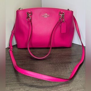 NWOT Coach Hot Pink 2Way Christy Carryall